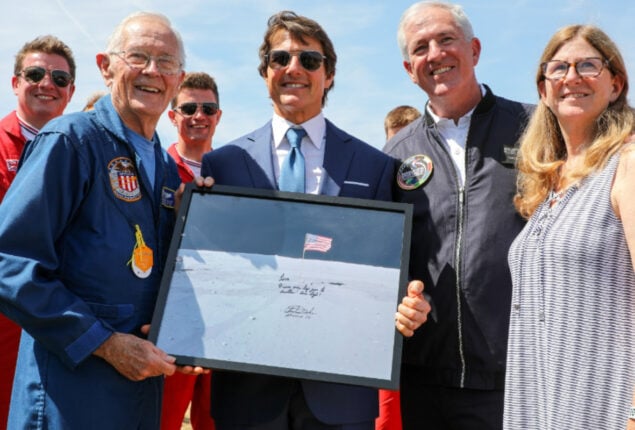 Tom Cruise appears at the Royal International Air Tattoo