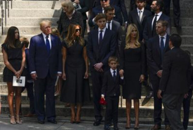 Donald Trump visits Ivana’s first wife’s funeral