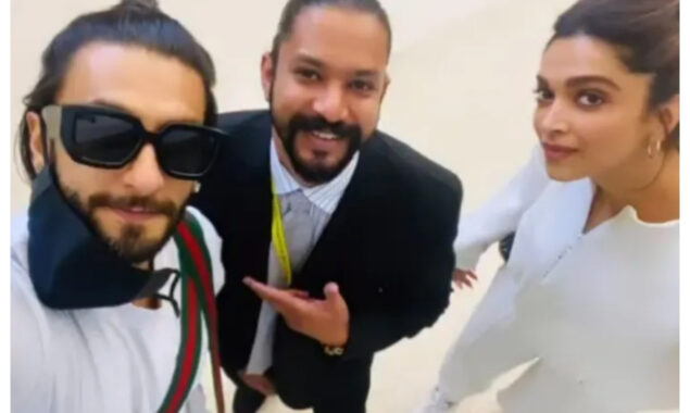 Deepika Padukone and Ranveer Singh in white at SFO