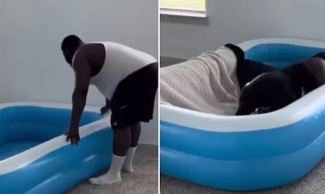 Prank Video: Man replaces wife’s bed with an inflatable pool