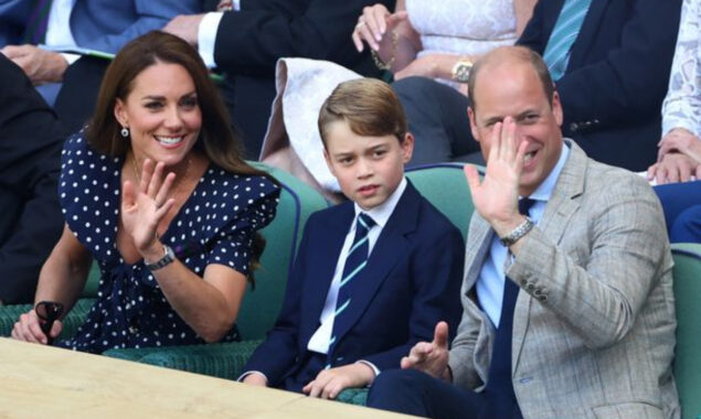 Kate Middleton & Prince William cheer as they take George to Wimbledon