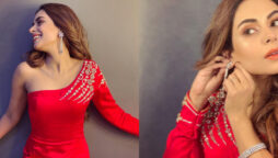 Amar Khan sets the internet on fire in a red-bold outfit 
