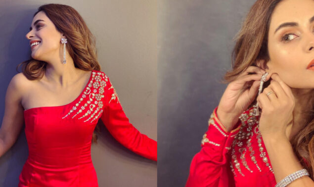 Amar Khan sets the internet on fire in a red-bold outfit 