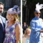 Princess Anne glances as her ex gives away her daughter