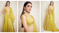 Kiara Advani Turns Up The Heat in mustard coloured lehenga with plunging neckline in Latest Set of Sultry Pictures