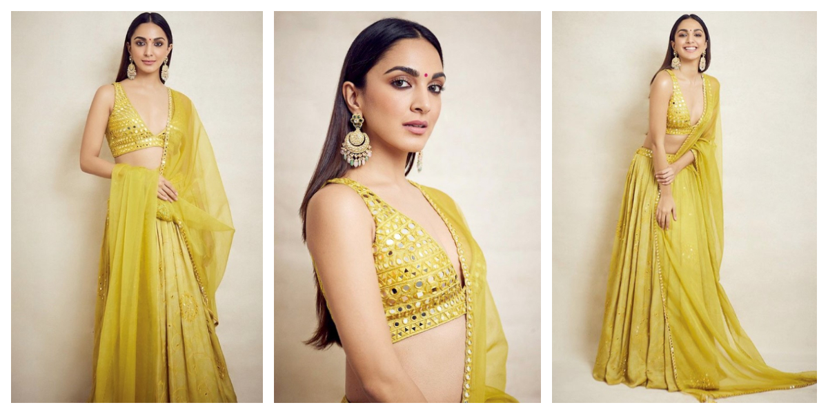 Kiara Advani Turns Up The Heat in mustard coloured lehenga