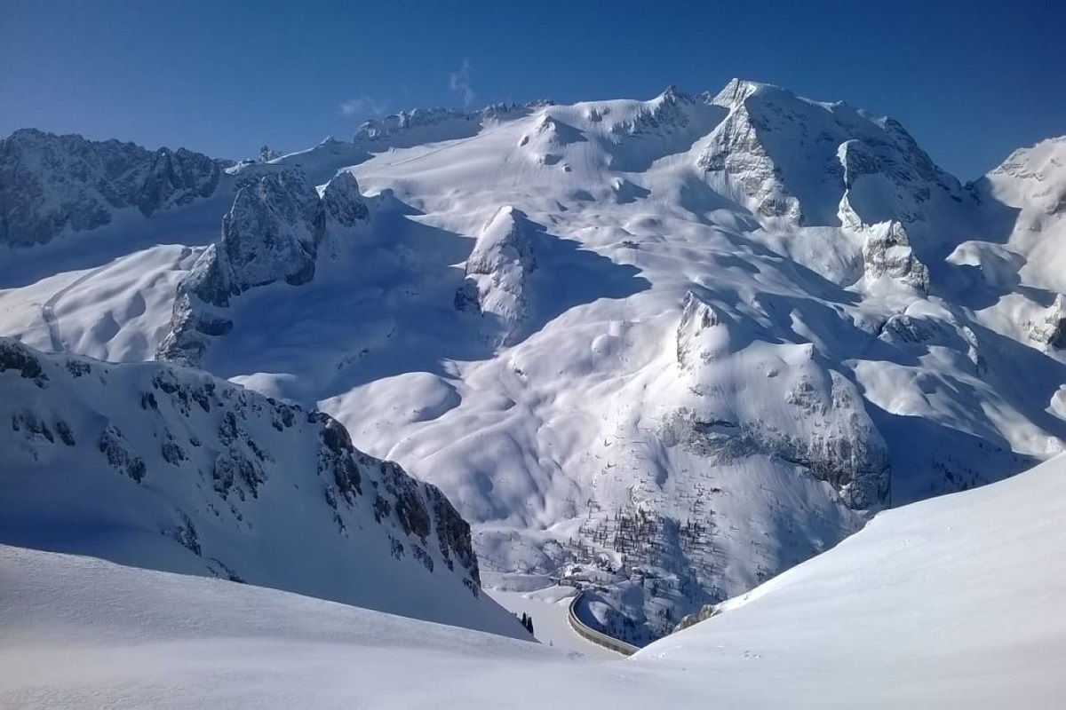 Marmolada mountain glacier