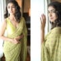 Mrunal Thakur exuded dreamy vibes dressed in lime green printed saree