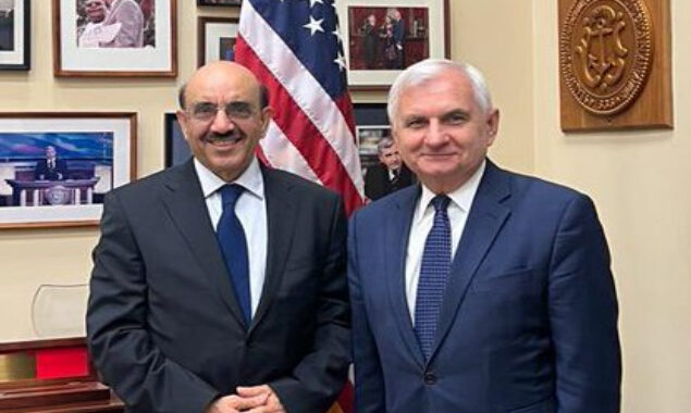 Masood Khan discusses defence cooperation with US Senator