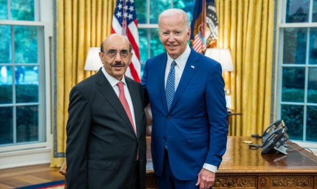 Pakistani envoy Masood Khan meets US President Biden