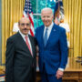 Pakistani envoy Masood Khan meets US President Biden