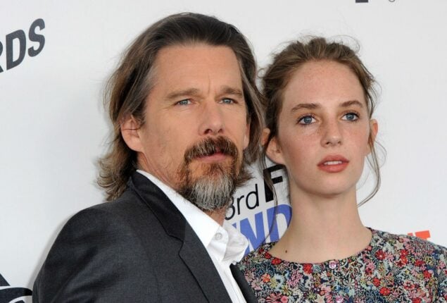 Along with her father Ethan Hawke, Maya Hawke promotes “The Last Movie Stars.”