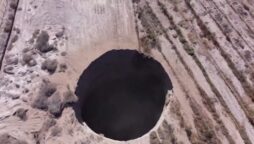A 105-foot-wide sinkhole develops at a Chilean mining location