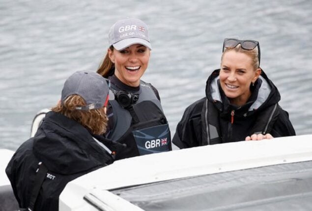 Kate Middleton joins Ben Ainslie on the water