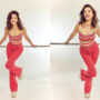 Ananya Panday slays in red color striped tank top and red flared pants