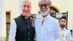 Anupam Kher meets Rajinikanth at Rashtrapati Bhawan