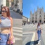 Anushka Sen tours Italy in a striped crop-top and denim jeans