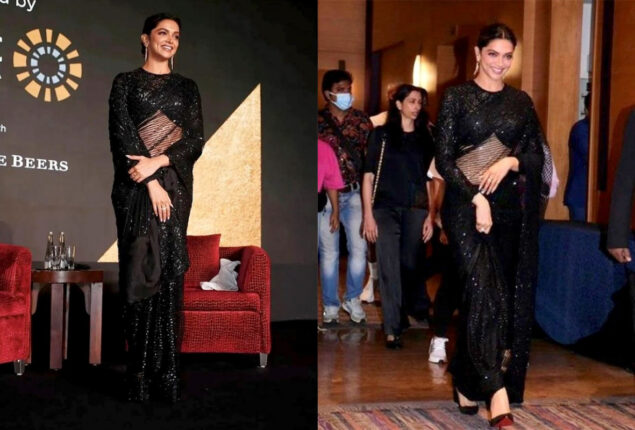 Deepika Padukone is a sight of grace in a black sheer sare