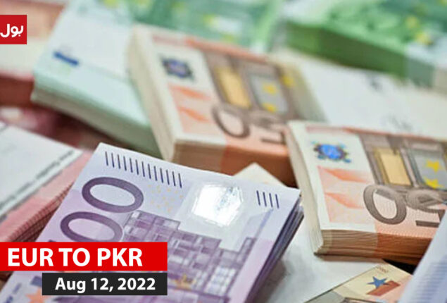 Euro and other currency rates in Pakistan on 12 Aug 2022