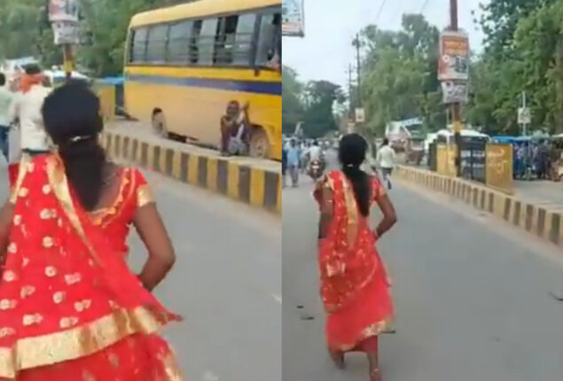 Watch: Woman chases groom on road after he refuses to marry