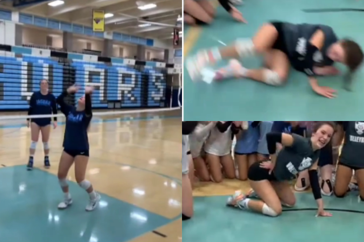 volleyball players dancing
