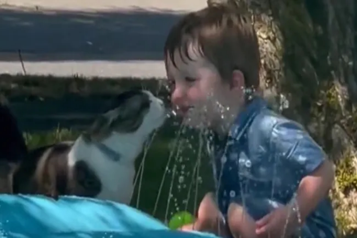 boy drinking water
