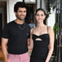 Vijay Deverakonda and Ananya Panday advertise Liger in Mumbai.