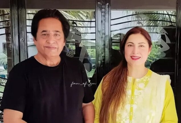 Syed Noor poses beautifully with his wife Saima Noor