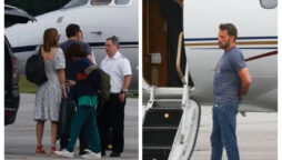 Ben Affleck is seen departing without his bride Jennifer Lopez