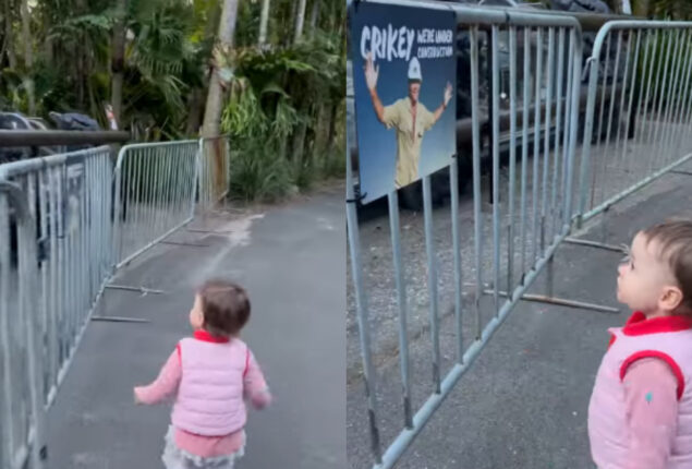 Bindi Irwin sees grandpa Steve’s billboard at Australia Zoo