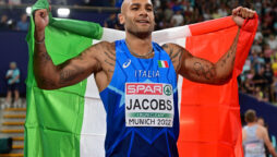 Marcell Jacobs won 100-meter race at European Athletics Championships in Munich