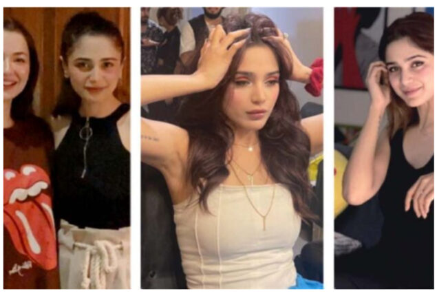 Aima Baig posted a makeup room selfie with her armpits elevated.