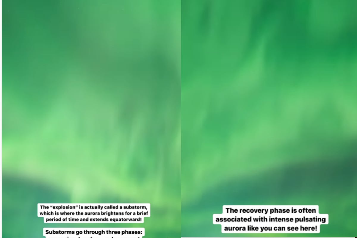 Beautiful scene of Northern Lights exploding