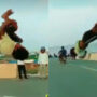 Watch Video: Little boy shows acrobatic stunts
