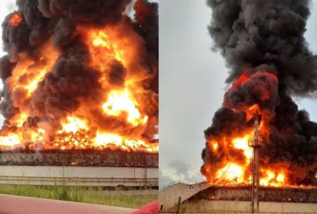 Massive fire
