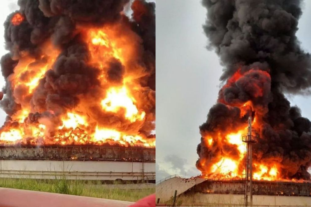 Massive fire