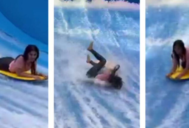 Watch rare video of Ayeza Khan enjoys herself on the water slide