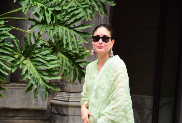 Kareena Kapoor Khan dolled up in green for the Raksha Bandhan celebration