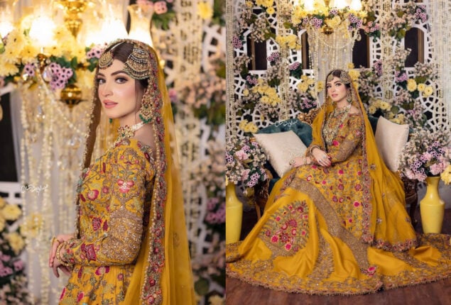 Kinza Hashmi radiates royalty in Canary yellow bridal attire