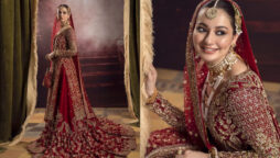 Hania Aamir featuring in the latest bridal collection, see photos