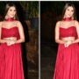 Tara Sutaria looks stunning in red shimmery lehenga