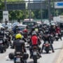 Bike protesters block a German highway
