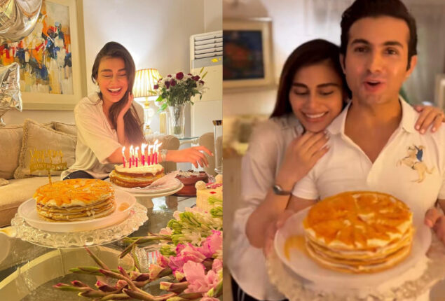 Sadaf Kanwal gets midnight birthday surprise from Shehroz Sabzwari