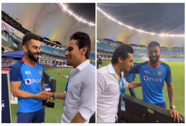 Momin Saqib meets Virat kholi and Hardik Pandya in Dubai