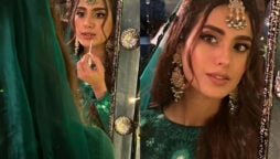 Iqra Aziz radiates glamour in bottle-green ethnic dress