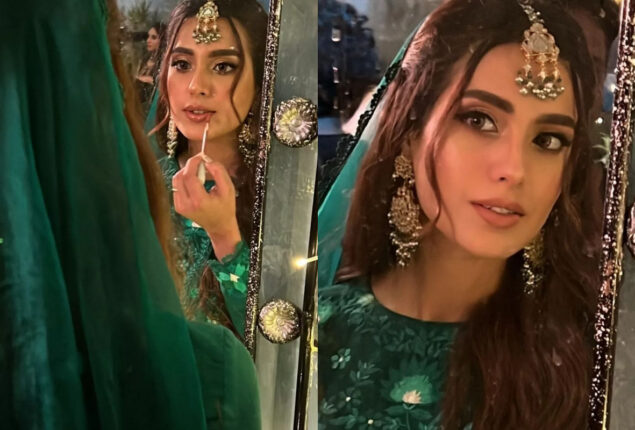 Iqra Aziz radiates glamour in bottle-green ethnic dress
