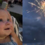 Baby sees fireworks for the first time her reaction is priceless
