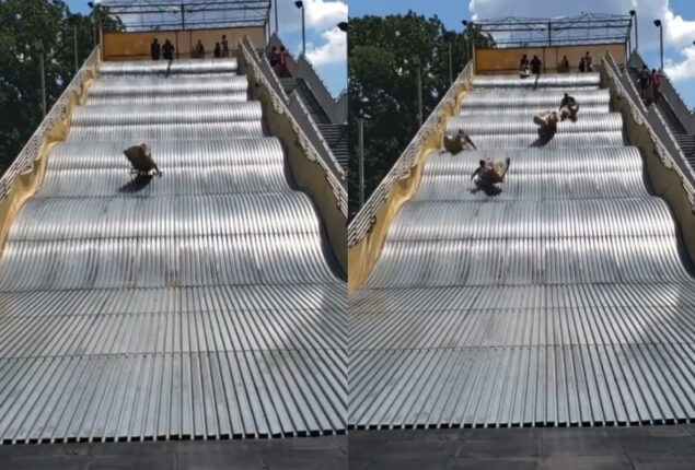 Viral video of huge bumpy slide at an Amusement park amused netizens