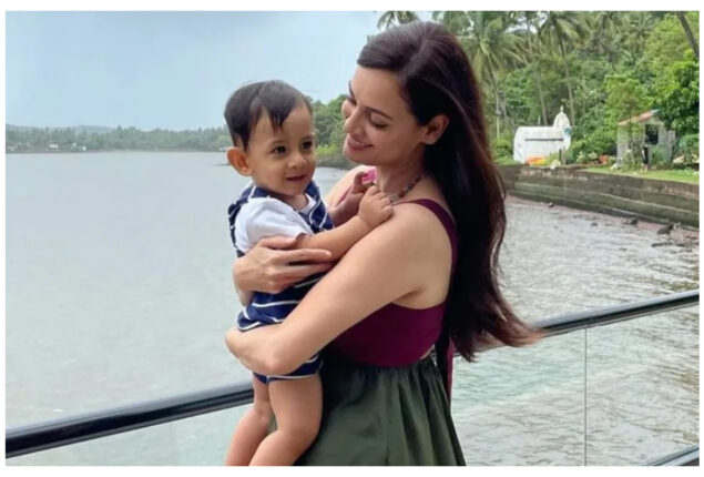 Dia Mirza is filled with happiness as she holds baby Avyaan.