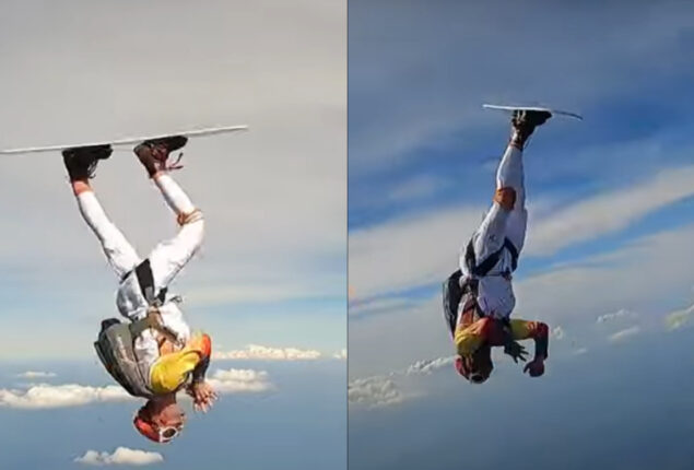 Skysurfer breaks his own world record